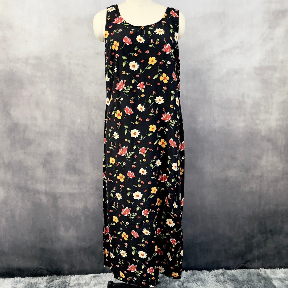 Nina Piccalino Women Maxi‎ Dress Medium Floral Dark Cottage Romantic 90s